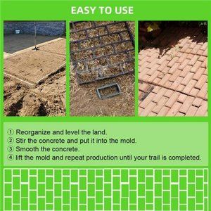 Large Concrete Walk Maker Mold - 19.7"x19.7"x1.7", Reusable Path Paver Mold For DIY Patio & Garden
